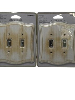 allen + roth Avignon Weathered White Double Toggle Wall Plate (Set of 2)